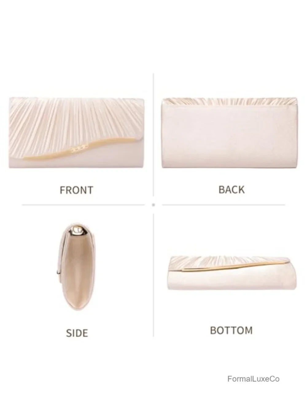 Exquisite Pleated Clutch Evening Bag Crossbody Handbag